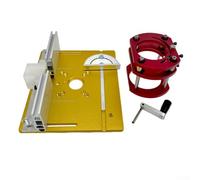 Plaque d'insertion de table de toupie en aluminium avec jauge d'onglet pour le travail du bois et le fraisage électrique du bois, plaque rabattable pour une coupe précise (doré)