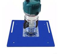 Plaque d'insertion de table de toupie en aluminium pour construction CNC pour un montage stable, compatible avec les moteurs de 65 mm (bleu)