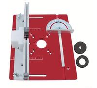 Plaque d'insertion de table de toupie en aluminium pour le travail du bois et le fraisage électrique du bois, plaque rabattable en alliage de 240 x 200 mm avec jauge d'onglet pour une coupe précise