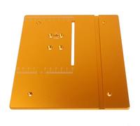 Plaque d'insertion de table en aluminium T60 - 240 x 200 mm - Panneau en alliage anodisé pour le travail du bois, la gravure, la scie à table, l'établi - Finition jaune