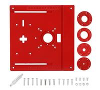 Plaque d'insertion pour table de défonceuse en alliage d'aluminium avec butée centrale, compatible défonceuse et scie sauteuse, 245 x 240 mm