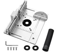 Plaque d'insertion pour table de défonceuse en aluminium argenté, guide de coupe et de tranchage avec butée d'onglet pour établi de