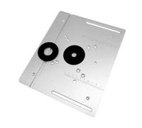 Plaque d'insertion pour table de toupie, en alliage d'aluminium, pour établi de travail du bois, fraisage, argent