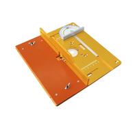 Plaque d'insertion rabattable de tenonnage 245x240mm, en alliage d'aluminium avec clôture coulissante et jauge à onglet à 180 degrés, élévateur de routeur(Yellow Plate Kit)