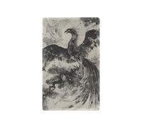 Plaque d'interrupteur à bascule décorative avec motif phénix noir et oiseau chinois