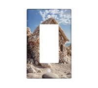 Plaque d'interrupteur à bascule simple en plastique beige de taille standard pour nouvel appartement, maison, chambre à coucher, bureau