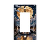 Plaque d'interrupteur à bascule simple en plastique bleu de taille standard pour la maison, le salon, la chambre à coucher, la salle de bain