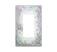 Plaque d'interrupteur à bascule simple en plastique pastel motif escargot fleur papillon printemps pastel taille standard décoration pour chambre à coucher, salle de bain, cuisine, entrée