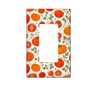 Plaque d'interrupteur à bascule simple en plastique rouge d'été - Motif feuilles de coriandre - Taille standard - Décoration pour la maison, le salon, la chambre à coucher, la salle de bain