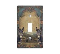 Plaque d'interrupteur à bascule simple pour salle de bain, motif âne, vintage rustique, fleur de grange N/A en plastique bleu, taille standard pour nouvel appartement, maison, chambre à coucher