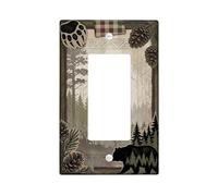 Plaque d'interrupteur à bascule unique en plastique vert automne rustique pour maison, salon, chambre à coucher, salle de bain