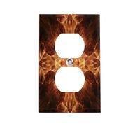 Plaque d'interrupteur à motif de flamme en acier inoxydable durable, incassable, bord moderne, plaques murales duplex décoratives pour chambre à coucher, cuisine, maison