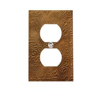 Plaque d'interrupteur à motif doré en acier inoxydable durable incassable bord moderne plaques murales décoratives duplex pour chambre à coucher, cuisine, maison