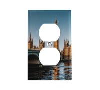 Plaque d'interrupteur Big Ben et maisons du Parlement Riverside - En acier inoxydable durable - Incassable - Bord moderne - Pour chambre à coucher, cuisine, maison