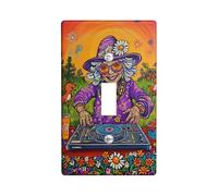 Plaque d'interrupteur colorée DJ Grandma - Motif floral vif pour décoration d'intérieur, accessoire électronique amusant, taille standard, saisons