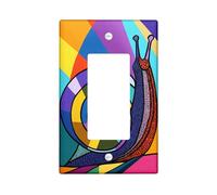 Plaque d'interrupteur colorée en forme d'escargot, design vif et vif pour décoration d'intérieur toute l'année, plaques murales en thermoplastique, taille standard à bascule simple