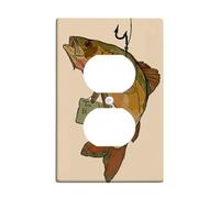 Plaque d'interrupteur/couvercle de sortie, poisson coloré beige pour décoration murale, plaques murales thermoplastiques, prise duplex simple de taille standard
