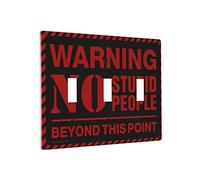 Plaque d'interrupteur décorative avec avertissement « No Stupid People Beyond This Point » - Plaque murale pour interrupteur de chef - 3 prises murales