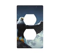 Plaque d'interrupteur décorative Eagle Under the Stars - Plaque murale incassable en polycarbonate pour maison et bureau - 1 gang avec vis