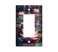 Plaque d'interrupteur en forme de fleur de nénuphar - Décoration murale colorée pour décoration murale en plastique - Taille standard