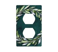 Plaque d'interrupteur en polycarbonate incassable avec couronne de branches d'olivier - 1 plaque murale sans vis pour la maison et le bureau