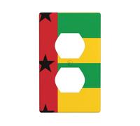 Plaque d'interrupteur en polycarbonate incassable avec drapeau de la Guinée-Bissau - Plaque murale sans vis pour bureau à domicile