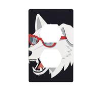 Plaque d'interrupteur en polycarbonate incassable avec motif loup pour bureau à domicile
