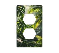 Plaque d'interrupteur en polycarbonate incassable Vert forêt tropicale - Plaque murale sans vis pour la maison et le bureau