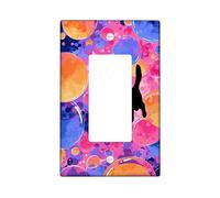 Plaque d'interrupteur fantaisie en forme de chat - Art coloré à bulles pour décoration murale ludique, plaques murales en thermoplastique - Taille standard