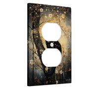 Plaque d'interrupteur fantaisie en forme de chat, design artistique nature pour décoration d'intérieur, style vintage, parfait pour les amoureux des chats Prise duplex unique