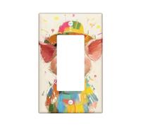Plaque d'interrupteur fantaisie en forme de cochon, motif dessin animé coloré pour décoration murale ludique, idéal pour les chambres d'enfants, thermoplastique à bascule simple de taille standard