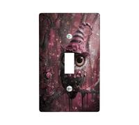 Plaque d'interrupteur fantaisie en forme de hibou/couvercles de sortie sur le thème des bonbons pêche, parfaits pour la décoration d'Halloween, plaques murales en thermoplastique, taille standard à