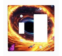 Plaque d'interrupteur galactique en forme de tourbillon - Design cosmique orange vif pour décoration d'intérieur - Plaques murales en thermoplastique - Taille standard
