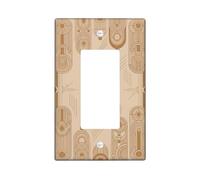 Plaque d'interrupteur géométrique simple à bascule - Moderne et minimaliste - Sans plastique beige - Taille standard - Décoration pour salon, chambre à coucher, maison ou bureau