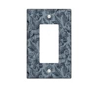 Plaque d'interrupteur mural à bascule simple motif cheval vintage fleur papillon printemps bleu taille standard Accents muraux pour chambre à coucher, salle de bain, cuisine, entrée