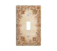 Plaque d'interrupteur mural simple en plastique beige de style bohème pour chambre à coucher, salle de bain, cuisine, entrée (simple)