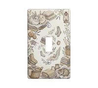 Plaque d'interrupteur mural simple pour salle de bain, chaussettes rustiques confortables en plastique beige automne, taille standard, pour nouvel appartement, maison, chambre à coucher, bureau