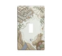 Plaque d'interrupteur mural simple pour salle de bain, fil rustique à tricoter en plastique beige automne, taille standard, pour salon, chambre à coucher, décoration de bureau (simple)