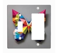 Plaque d'interrupteur papillon coloré - Design géométrique vif pour décoration d'intérieur, plaques murales en thermoplastique de taille standard, parfaites pour le printemps et l'été