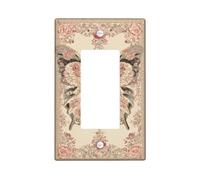 Plaque d'interrupteur papillon - Motif floral vintage - Pour décoration d'intérieur - Plaques murales en thermoplastique - Taille standard