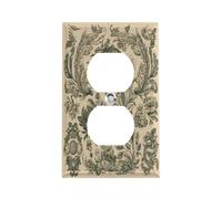 Plaque d'interrupteur vert clair et beige en acier inoxydable durable, incassable, bord moderne, plaques murales duplex décoratives pour chambre à coucher, cuisine, maison