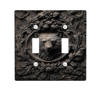 Plaque d'interrupteur vintage à motif floral - Marron foncé - Ornée pour décoration d'intérieur - Plaques murales en thermoplastique - Taille standard - Double bascule
