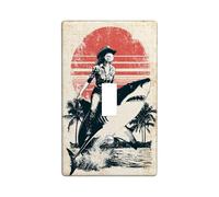 Plaque d'interrupteur vintage en forme de requin - Thème océan rétro pour décoration estivale - Plaques murales en thermoplastique - Taille standard