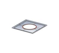 Poujoulat Plaque de sécurité ventilée, diamètre 80 mm, inox, non peinte, SIGNAGE, avertissement, Distance de sécurité