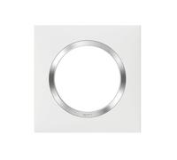 LEGRAND - Plaque dooxie Carrée - Plaque de Finition pour Prises et Interrupteurs dooxie - Fabriqué En France - 1 Poste - Bague Effet Chrome - Blanc Mat