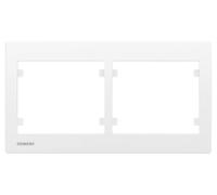 Siemens Plaque double horizontale Delta IRIS Blanc