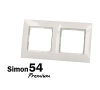 Plaque double - Simon - Simon 54 Premium - Blanc - Plastique - 2 postes
