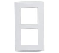 Plaque double verticale blanche entraxe 57mm design ALVAIS SCHNEIDER ELECTRIC ALB81257