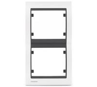 Plaque Double Verticale Métal Perle Blanc Delta IRIS