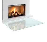 Plaque Durable pour Cheminée Rectangulaire 120x80 cm | Panneau Contre Les Étincelles | Protection pour Foyers | Ignifuge | sous Poêle à Bois et à Granulés - en Verre Satiné